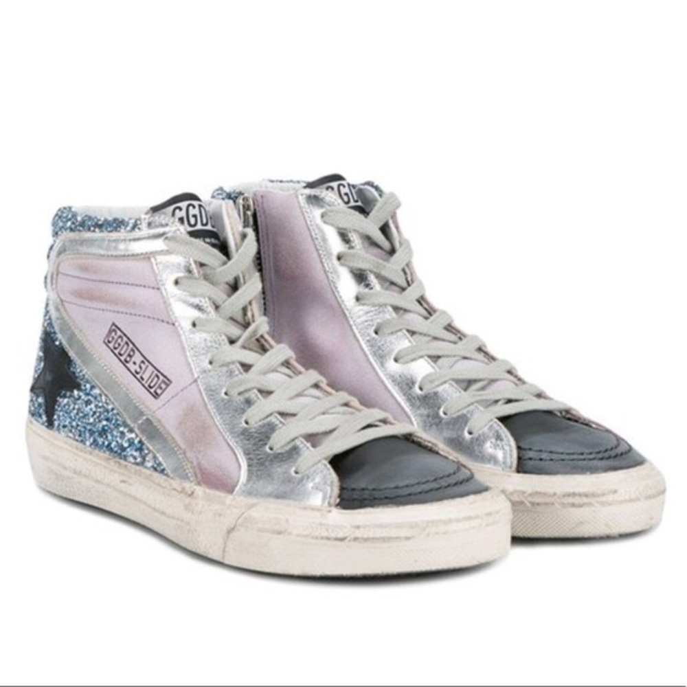 EUC Golden Goose slide purple and blue size 38